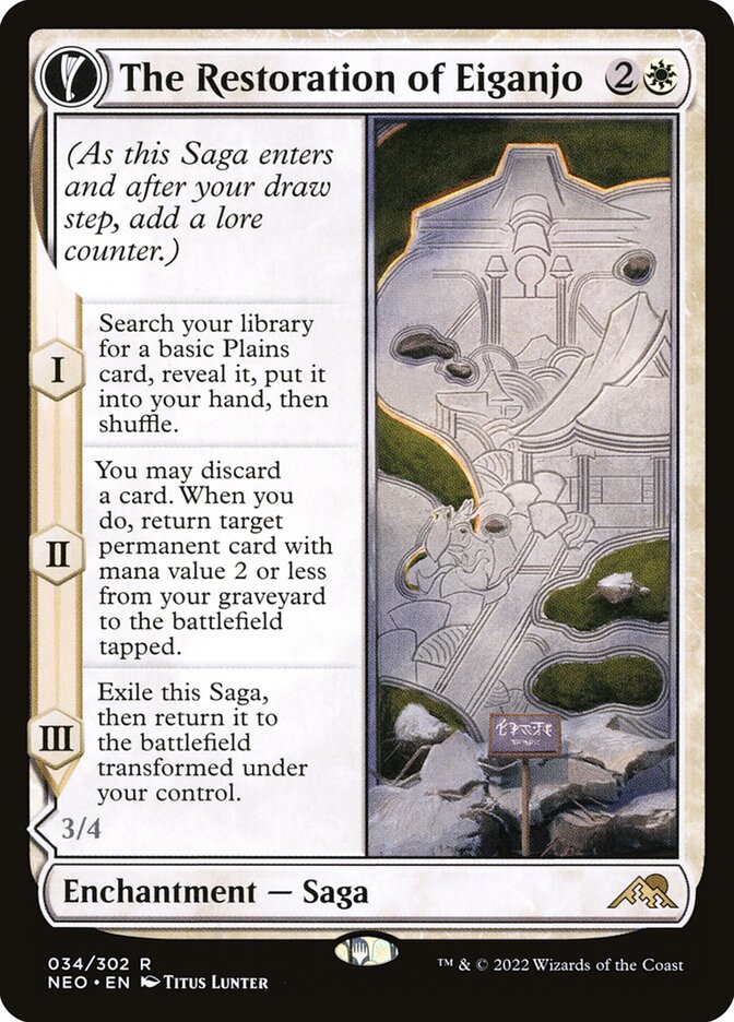 The Restoration of Eiganjo // Architect of Restoration 34/302 (Kamigawa: Neon Dynasty)  - Foil | Good Games Morley