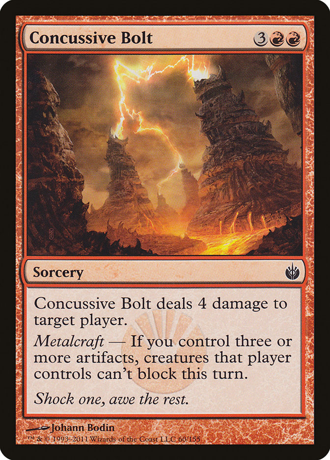 Concussive Bolt 60/155 (Mirrodin Besieged)  - Foil | Good Games Morley
