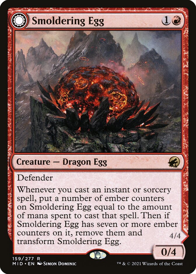 Smoldering Egg // Ashmouth Dragon 159 (Innistrad: Midnight Hunt)  | Good Games Morley
