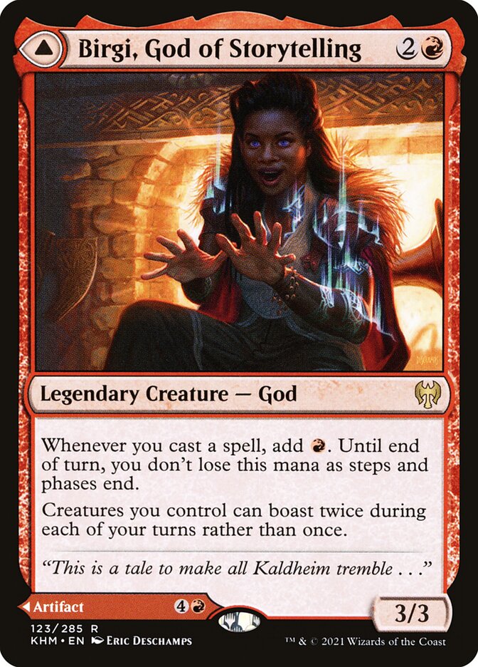 Birgi, God of Storytelling // Harnfel, Horn of Bounty 123 (Kaldheim)  | Good Games Morley