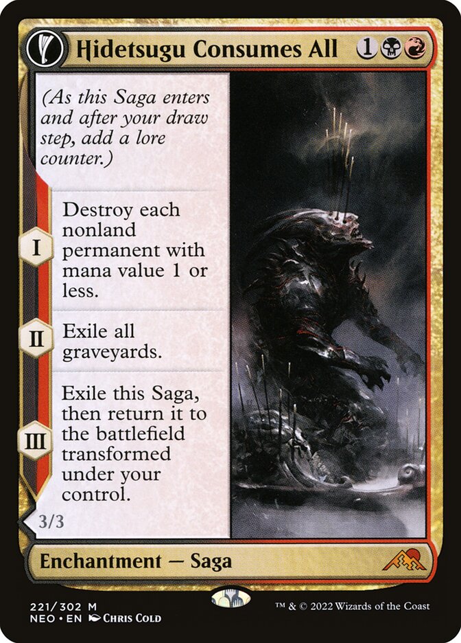 Hidetsugu Consumes All // Vessel of the All-Consuming 221 (Kamigawa: Neon Dynasty)  | Good Games Morley