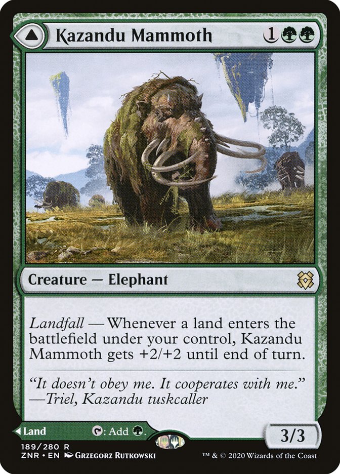 Kazandu Mammoth // Kazandu Valley 189 (Zendikar Rising)  | Good Games Morley