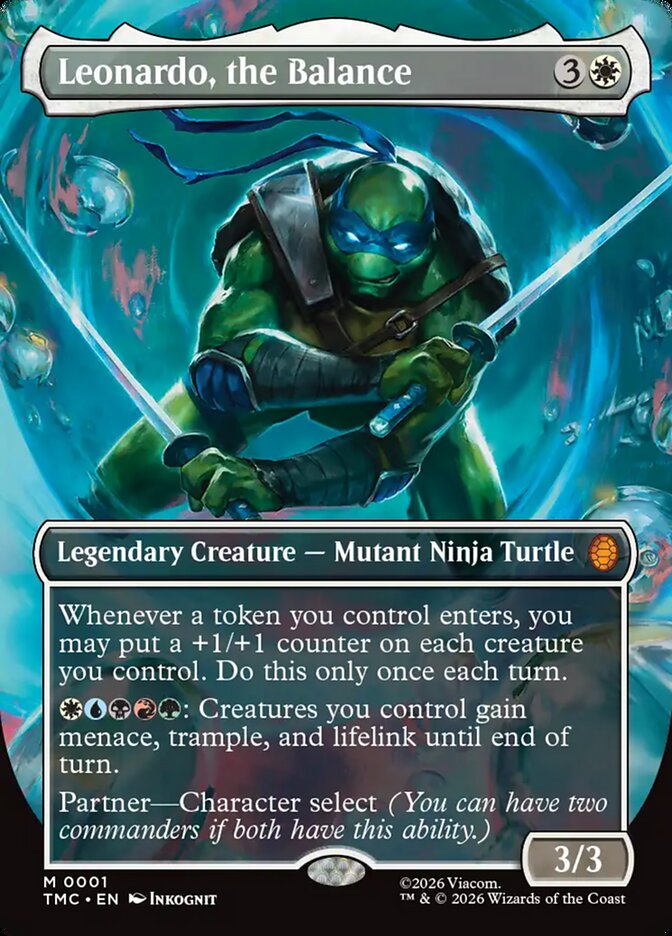 Leonardo the Balance 0001 Borderless 1 (Commander: Teenage Mutant Ninja Turtles)  | Good Games Morley