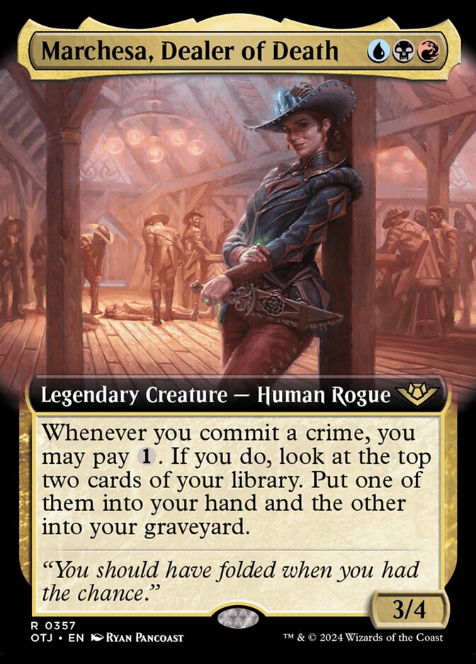 Marchesa, Dealer of Death 357/286 (Outlaws of Thunder Junction)  - Extended Art Foil | Good Games Morley