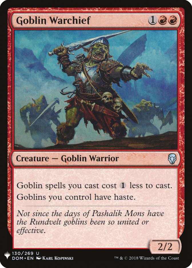 Goblin Warchief 130/269 (The List Reprints)  | Good Games Morley