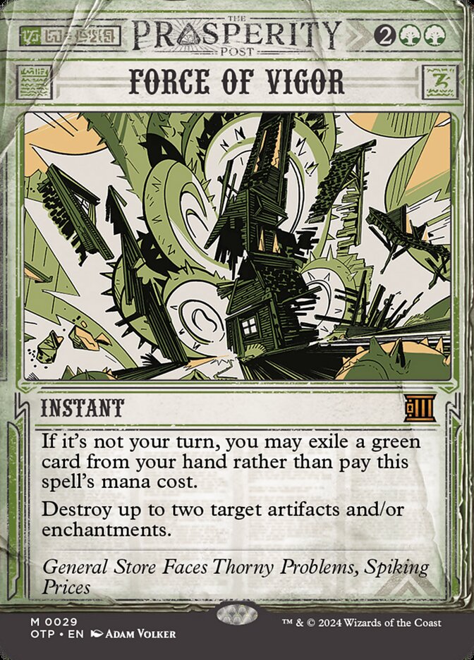 Force of Vigor 29/65 (Outlaws of Thunder Junction: Breaking News)  - Showcase Foil | Good Games Morley