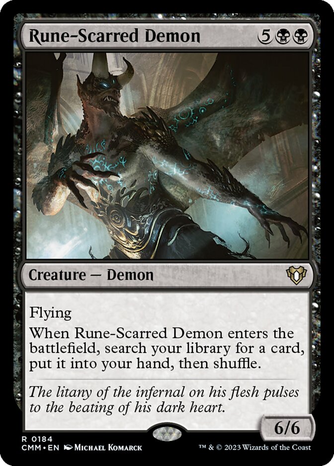 Rune-Scarred Demon 184/451 (Commander Masters)  - Foil | Good Games Morley