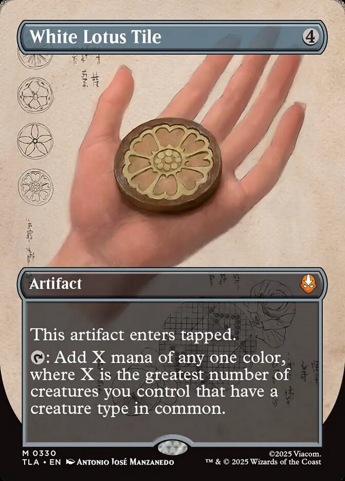 White Lotus Tile Borderless 330 (Avatar: The Last Airbender)  - Borderless Foil | Good Games Morley
