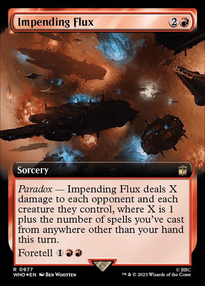 Impending Flux 977/331 (Universes Beyond: Doctor Who)  - Extended Art Surge Foil | Good Games Morley