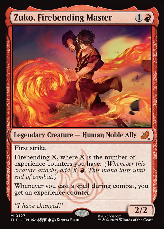 Zuko, Firebending Master 127/317 (Avatar: The Last Airbender: Eternal-Legal)  - Foil | Good Games Morley