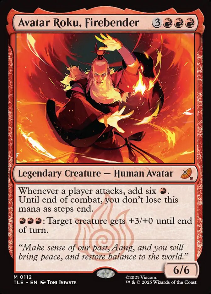 Avatar Roku, Firebender 112 (Avatar: The Last Airbender: Eternal-Legal)  - Foil | Good Games Morley