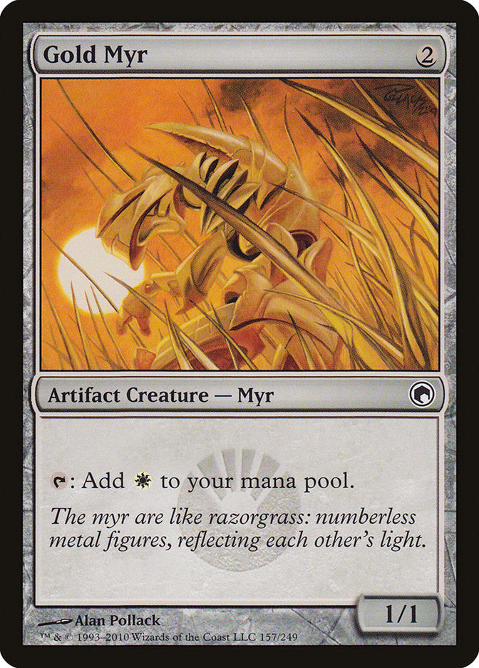 Gold Myr 157 (Scars of Mirrodin)  - Foil | Good Games Morley