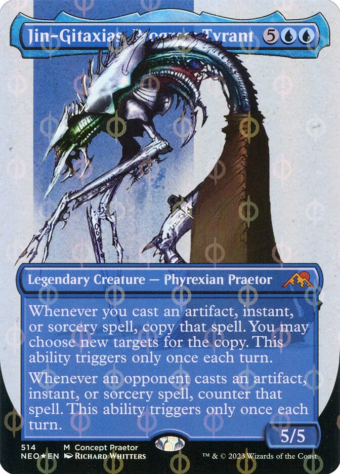Jin-Gitaxias, Progress Tyrant 514/302 (Kamigawa: Neon Dynasty)  - Borderless Compleat Foil | Good Games Morley