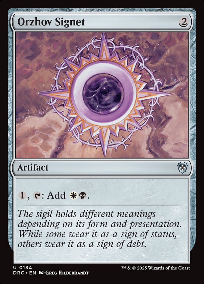 Orzhov Signet 134/187 (Commander: Aetherdrift)  | Good Games Morley