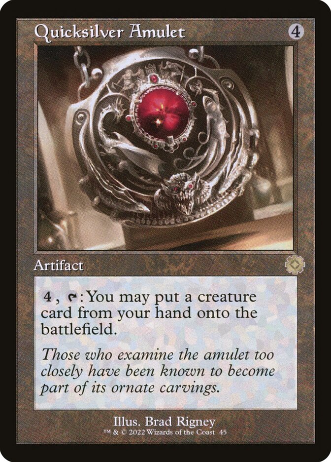 Quicksilver Amulet 45/63 (The Brothers' War: Retro Frame Artifacts)  - Foil | Good Games Morley