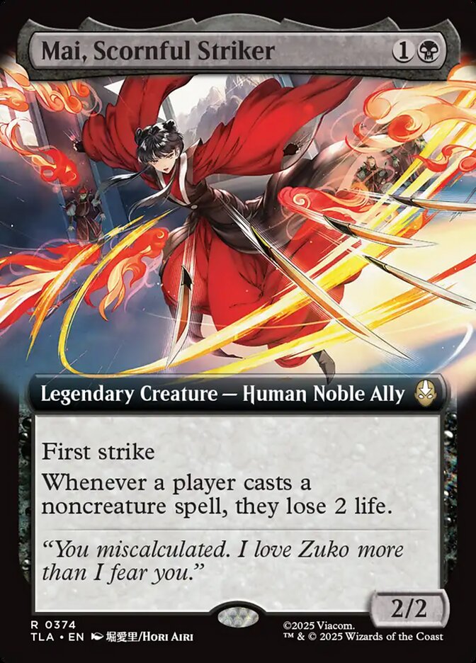 Mai, Scornful Striker 374/286 (Avatar: The Last Airbender)  - Extended Art Foil | Good Games Morley