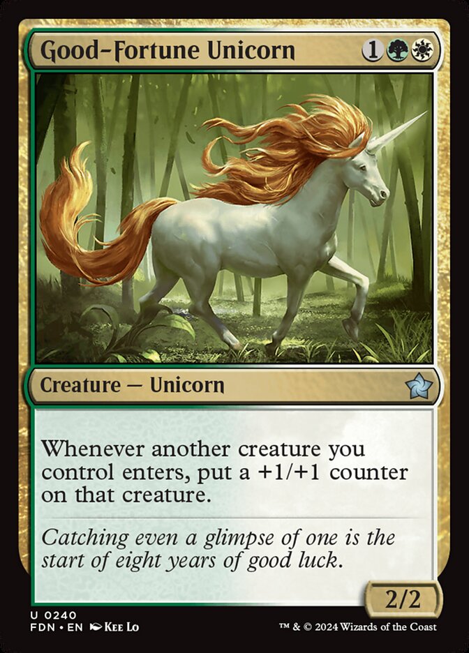 Good-Fortune Unicorn 240 (Foundations)  - Foil | Good Games Morley