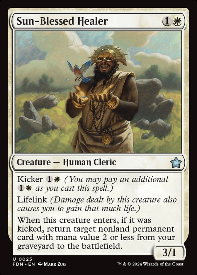 Sun-Blessed Healer 25/291 (Foundations)  - Foil | Good Games Morley