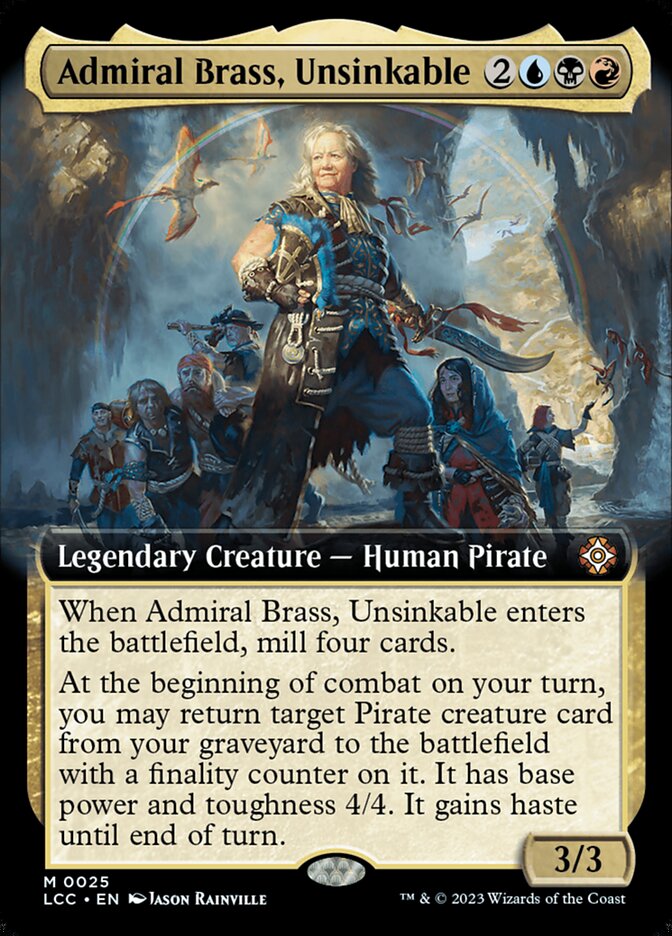 Admiral Brass, Unsinkable 25/370 (Commander: The Lost Caverns of Ixalan)  - Extended Art Foil | Good Games Morley