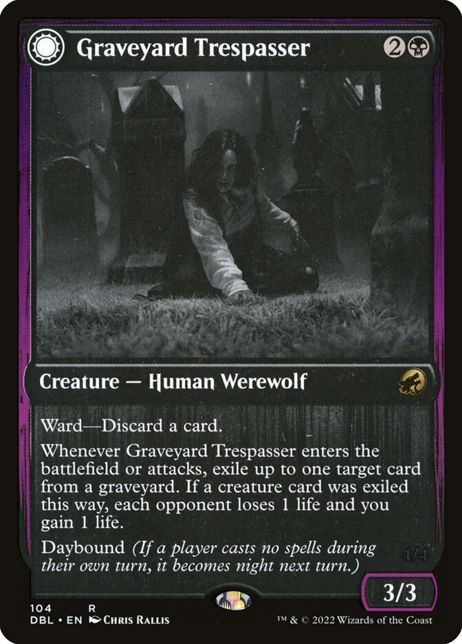 Graveyard Trespasser // Graveyard Glutton 104/534 (Innistrad: Double Feature)  | Good Games Morley