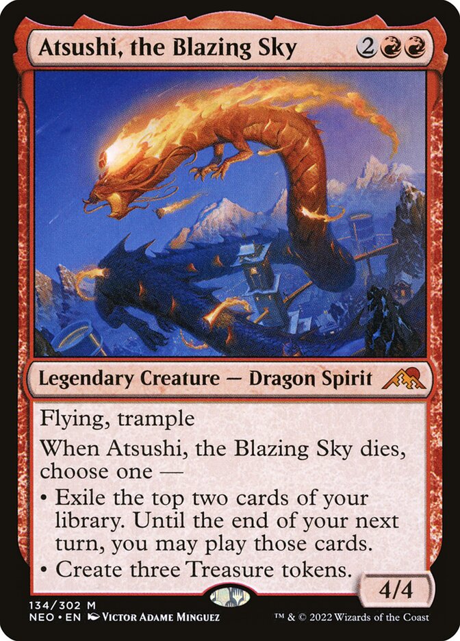 Atsushi, the Blazing Sky 134/302 (Kamigawa: Neon Dynasty)  - Foil | Good Games Morley