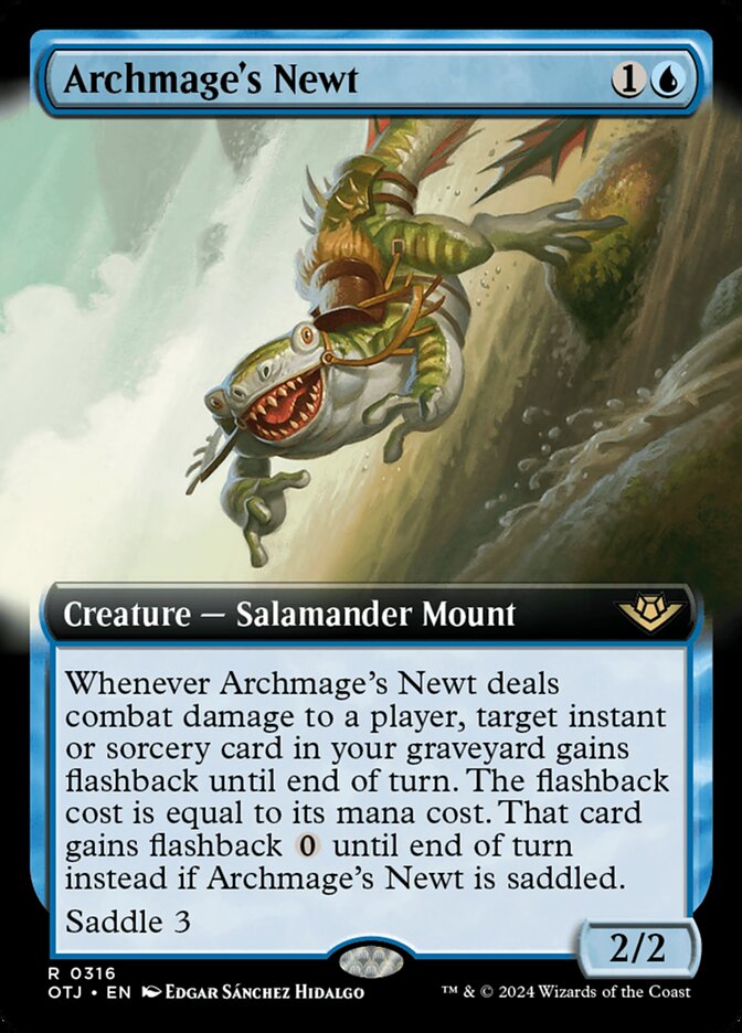 Archmage's Newt 316/286 (Outlaws of Thunder Junction)  - Extended Art Foil | Good Games Morley