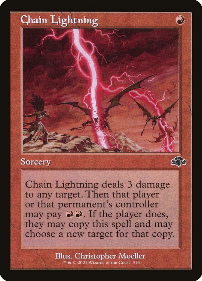 Chain Lightning 316 (Dominaria Remastered)  - Retro | Good Games Morley