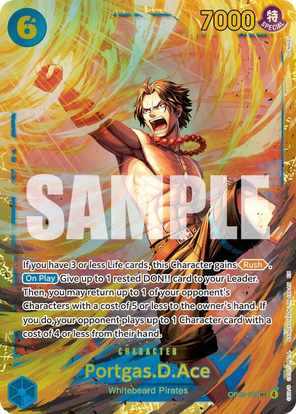 Portgas.D.Ace OP13-119 (Carrying On His Will)  - Foil | Good Games Morley