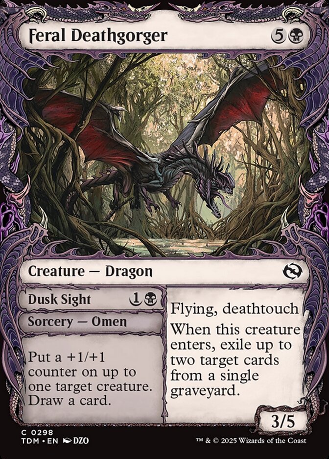 Feral Deathgorger // Dusk Sight 298/291 (Tarkir: Dragonstorm)  - Showcase Foil | Good Games Morley