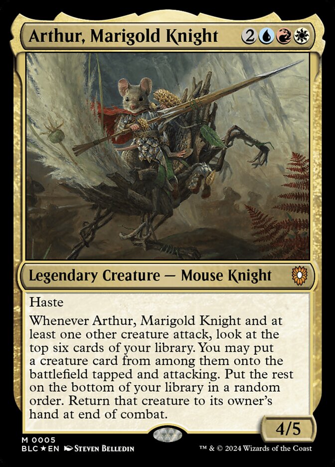 Arthur, Marigold Knight 5 (Commander: Bloomburrow)  - Foil | Good Games Morley