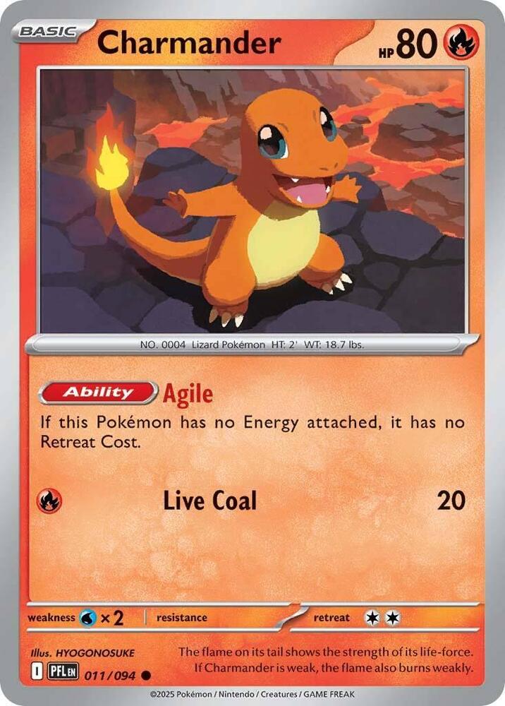 Charmander 011/094 (ME02: Phantasmal Flames)  - Reverse Holofoil | Good Games Morley
