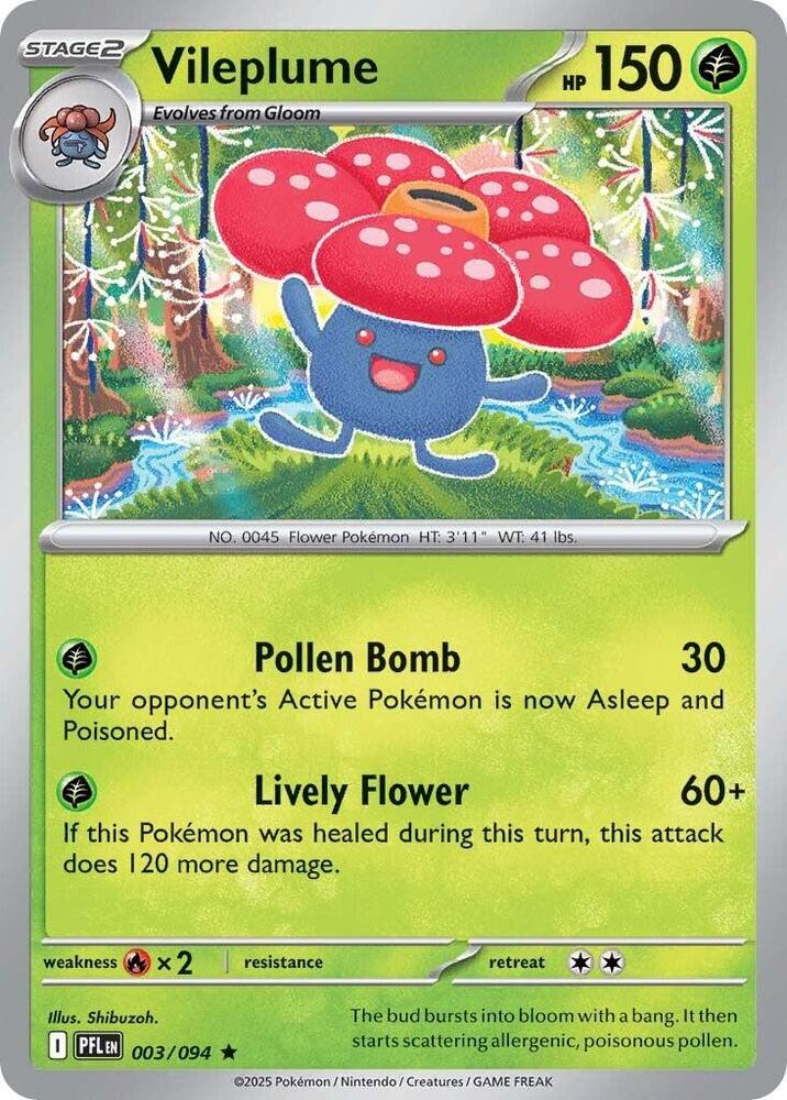 Vileplume 003/094 (ME02: Phantasmal Flames)  - Holofoil | Good Games Morley