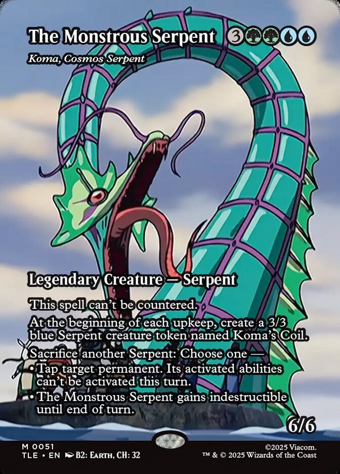The Monstrous Serpent - Koma, Cosmos Serpent 51/317 (Avatar: The Last Airbender: Eternal-Legal)  - Borderless | Good Games Morley