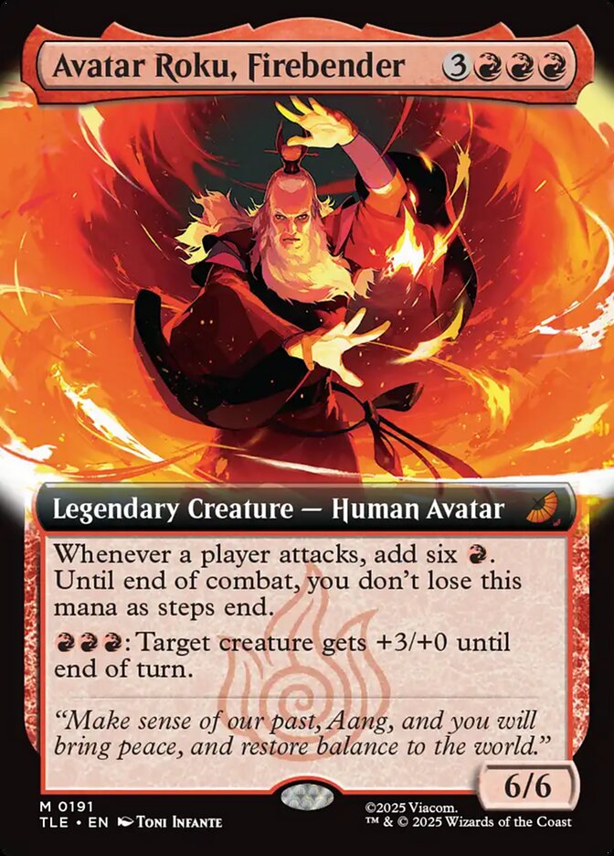 Avatar Roku, Firebender 191 (Avatar: The Last Airbender: Eternal-Legal)  - Extended Art Foil | Good Games Morley