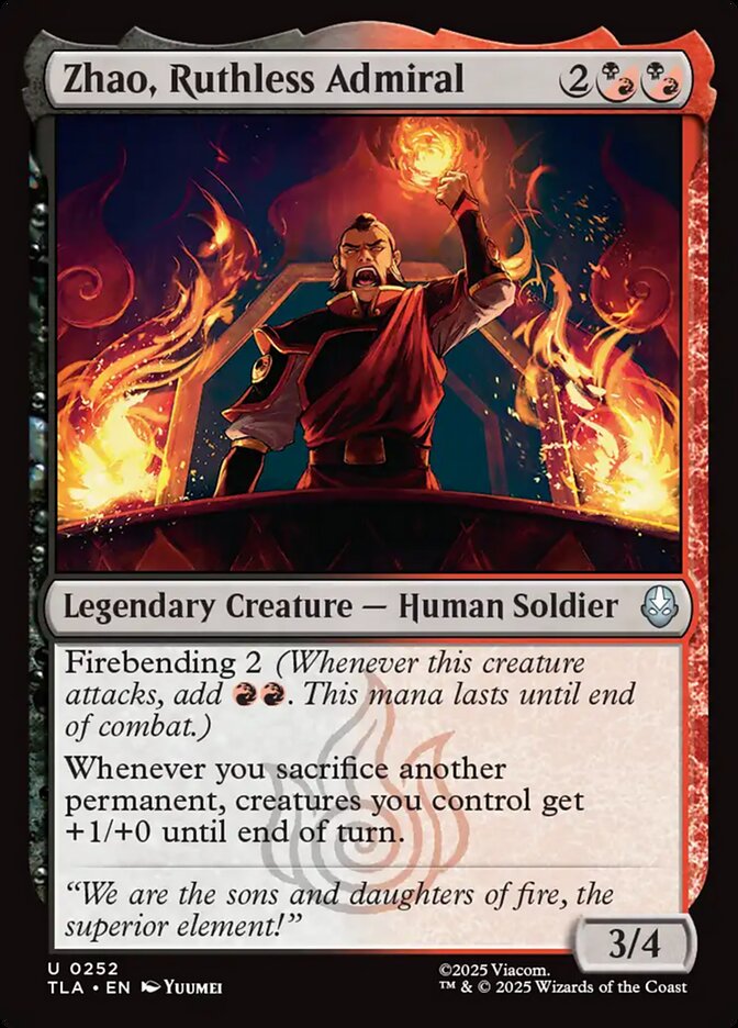 Zhao, Ruthless Admiral 252/286 (Avatar: The Last Airbender)  - Foil | Good Games Morley