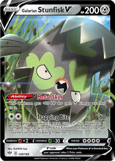 Galarian Stunfisk V 128/189 (SWSH03: Darkness Ablaze)  - Holofoil | Good Games Morley