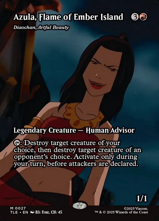 Azula, Flame of Ember Island - Diaochan, Artful Beauty 27/317 (Avatar: The Last Airbender: Eternal-Legal)  - Borderless | Good Games Morley