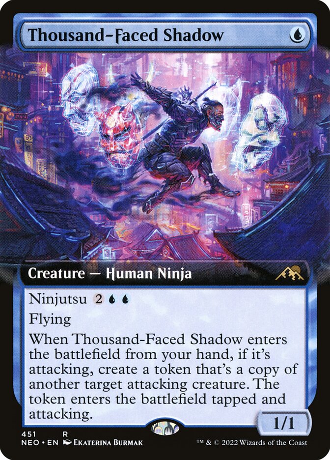 Thousand-Faced Shadow 451/302 (Kamigawa: Neon Dynasty)  - Extended Art Foil | Good Games Morley