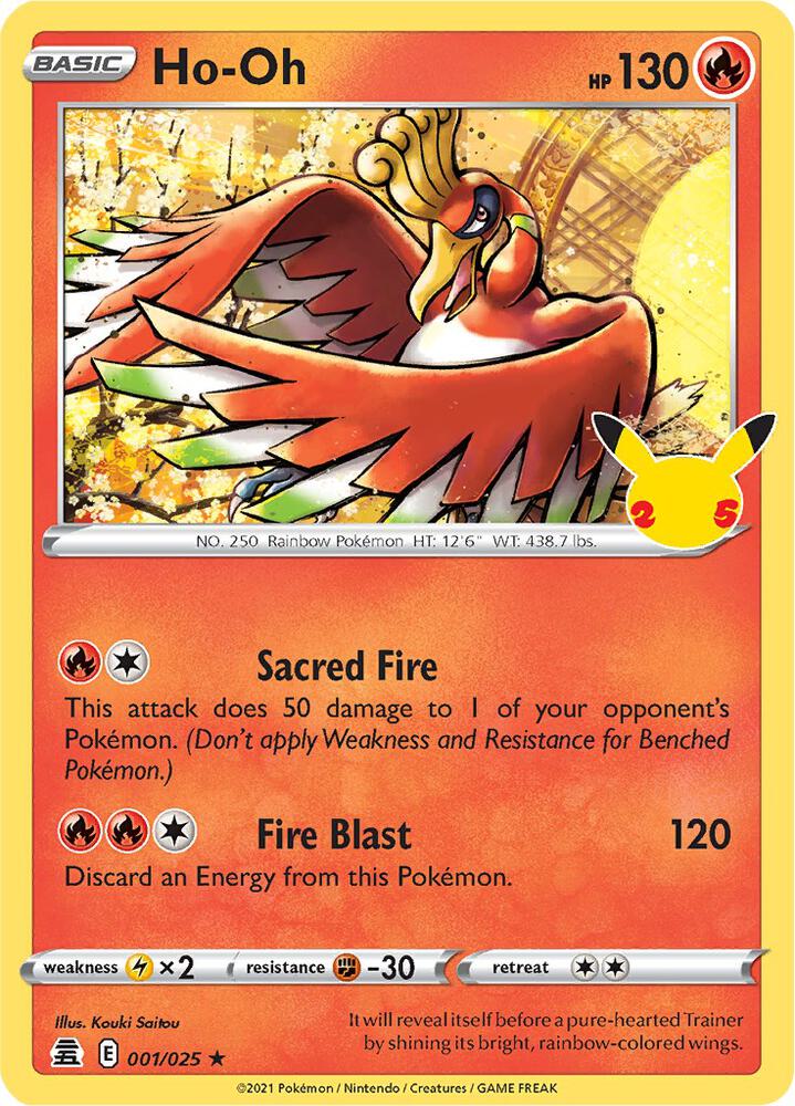 Ho-Oh 001/025 (Celebrations)  - Holofoil | Good Games Morley