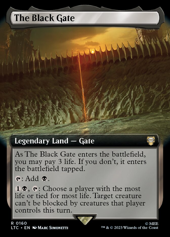The Black Gate 160 (Commander: The Lord of the Rings: Tales of Middle-earth)  - Extended Art | Good Games Morley