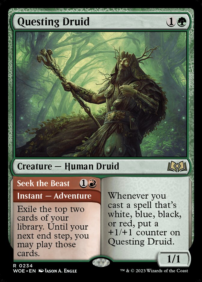 Questing Druid // Seek the Beast 234 (Wilds of Eldraine)  - Foil | Good Games Morley