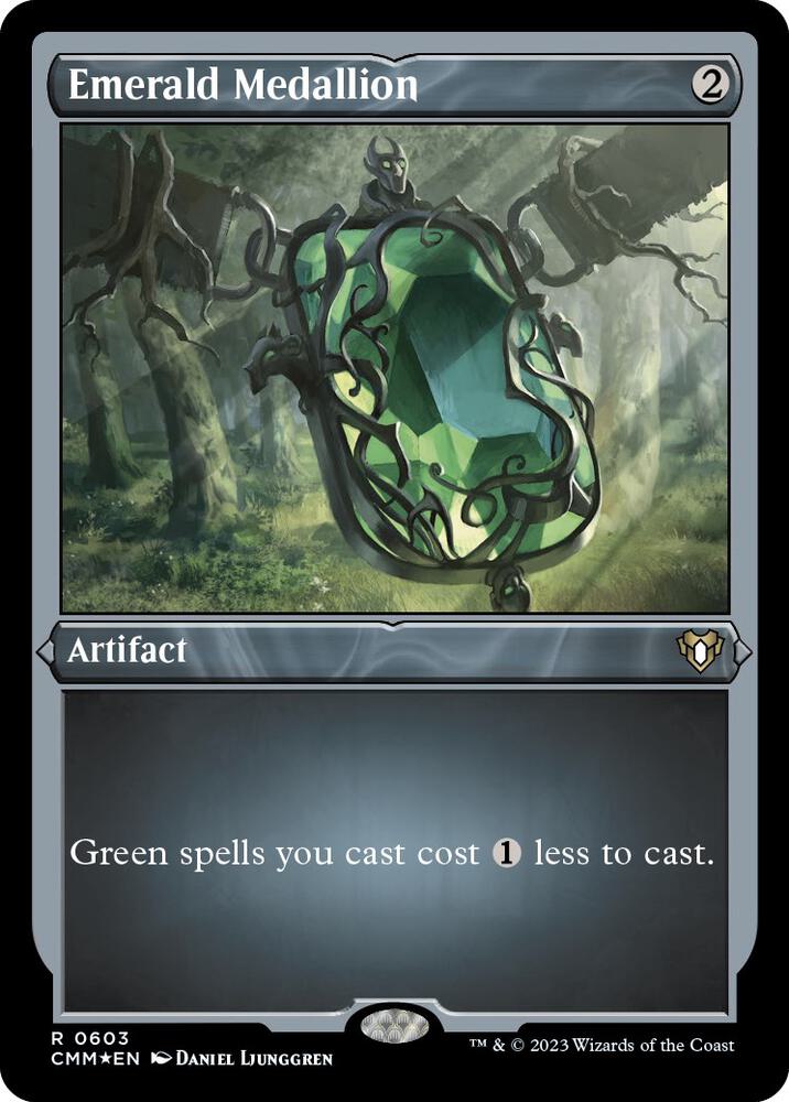 Emerald Medallion 603 (Commander Masters)  - Etched Foil | Good Games Morley