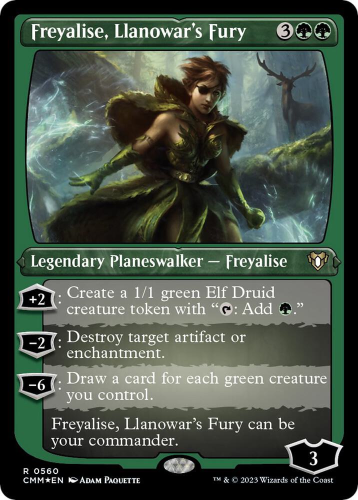Freyalise, Llanowar's Fury 560/451 (Commander Masters)  - Etched Foil | Good Games Morley