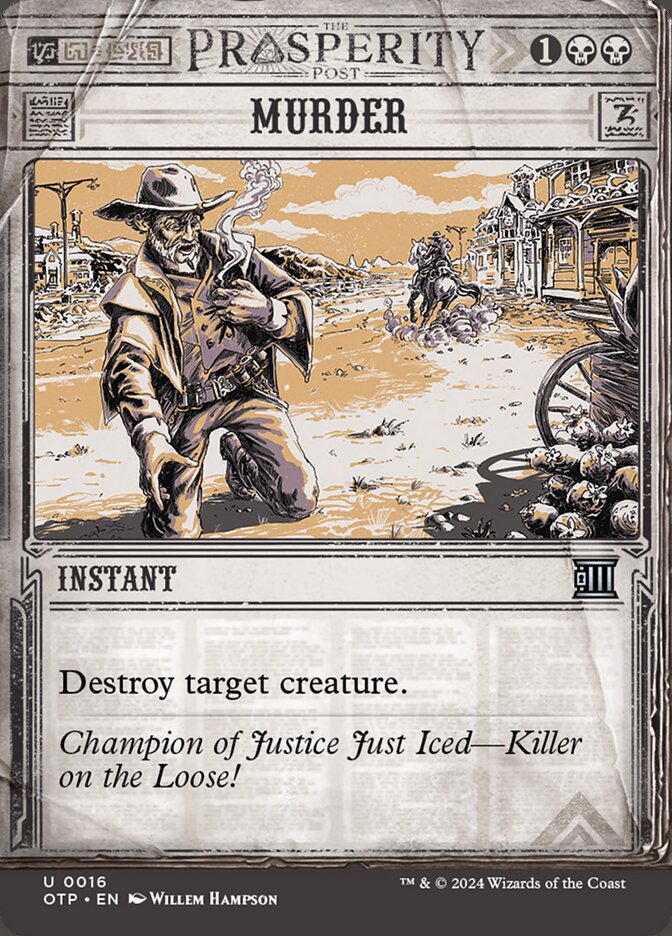 Murder 16/65 (Outlaws of Thunder Junction: Breaking News)  - Showcase Foil | Good Games Morley