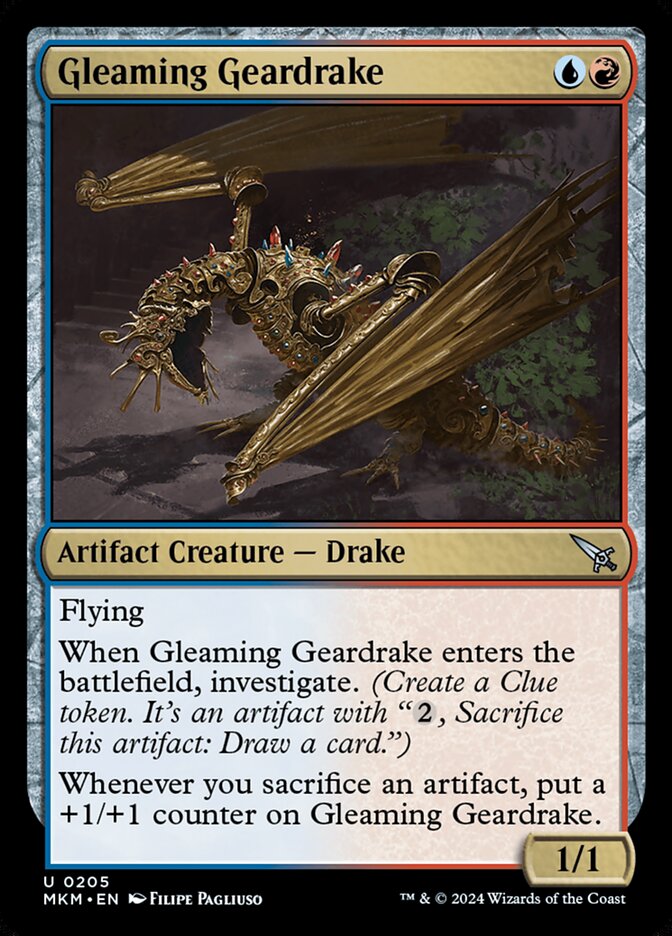Gleaming Geardrake 205 (Murders at Karlov Manor)  - Foil | Good Games Morley