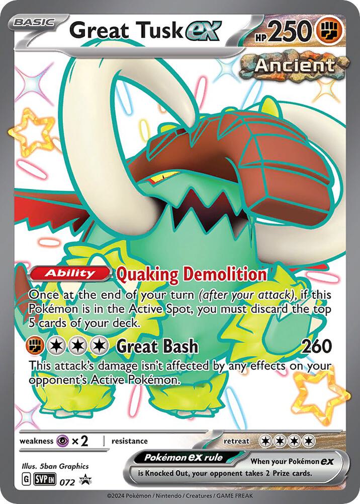 Great Tusk ex 072 (SV: Scarlet & Violet Promo Cards)  - Holofoil | Good Games Morley