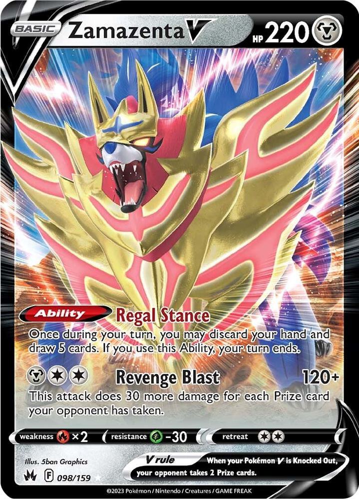 Zamazenta V 098/159 (Crown Zenith)  - Holofoil | Good Games Morley