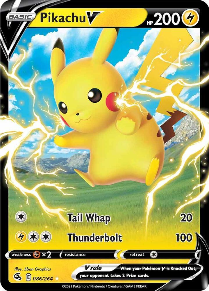 Pikachu V 086/264 (SWSH08: Fusion Strike)  - Holofoil | Good Games Morley