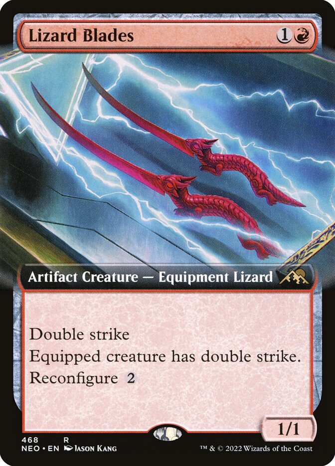 Lizard Blades 468/302 (Kamigawa: Neon Dynasty)  - Extended Art Foil | Good Games Morley