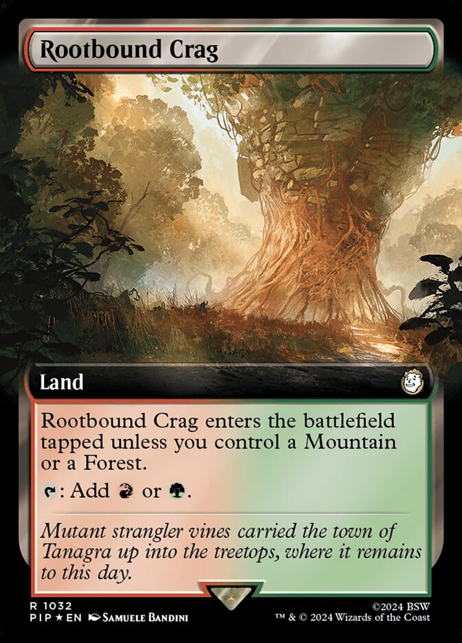 Rootbound Crag 1032/326 (Universes Beyond: Fallout)  - Extended Art Surge Foil | Good Games Morley